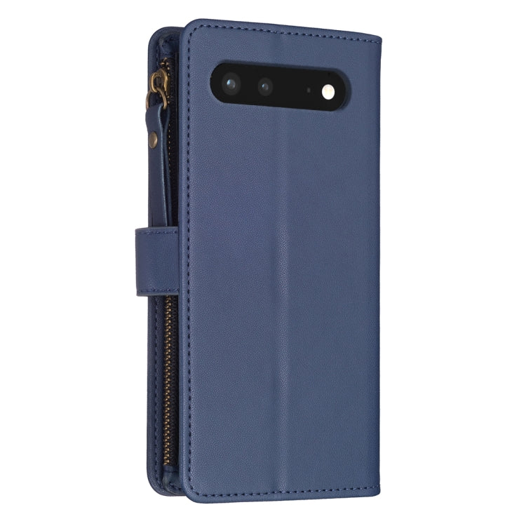For Google Pixel 7 9 Card Slots Zipper Wallet Leather Flip Phone Case(Blue) - Google Cases by PMC TechLife | Online Shopping South Africa | PMC TechLife | Buy Now Pay Later Mobicred