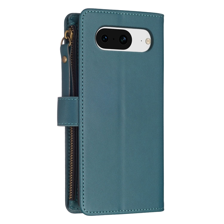 For Google Pixel 8 9 Card Slots Zipper Wallet Leather Flip Phone Case(Green) - Google Cases by PMC TechLife | Online Shopping South Africa | PMC TechLife | Buy Now Pay Later Mobicred