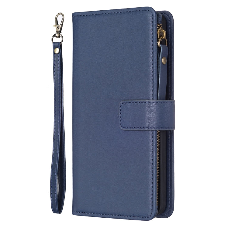 For Google Pixel 8 9 Card Slots Zipper Wallet Leather Flip Phone Case(Blue) - Google Cases by PMC TechLife | Online Shopping South Africa | PMC TechLife | Buy Now Pay Later Mobicred