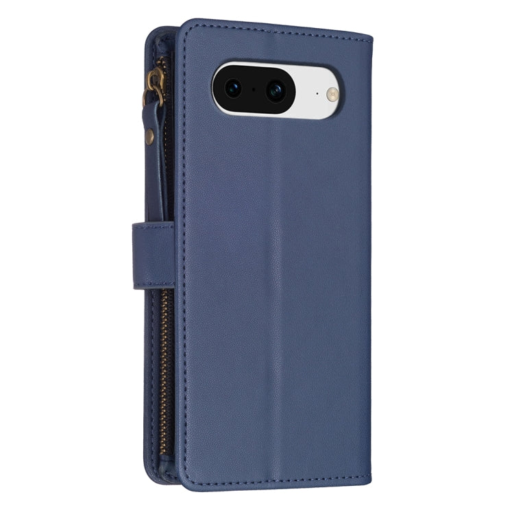 For Google Pixel 8 9 Card Slots Zipper Wallet Leather Flip Phone Case(Blue) - Google Cases by PMC TechLife | Online Shopping South Africa | PMC TechLife | Buy Now Pay Later Mobicred