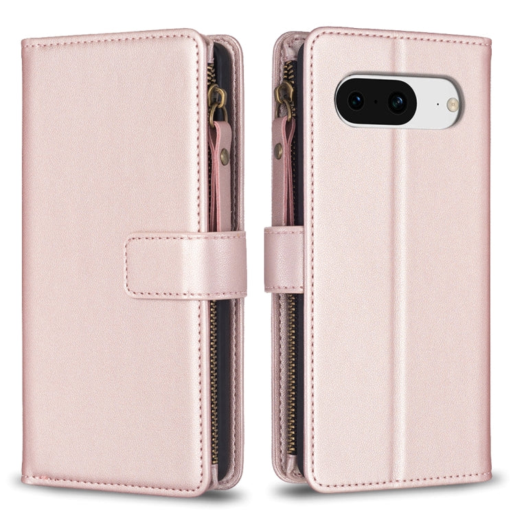 For Google Pixel 8 9 Card Slots Zipper Wallet Leather Flip Phone Case(Rose Gold) - free shipping - PMC TechLife - Order now!