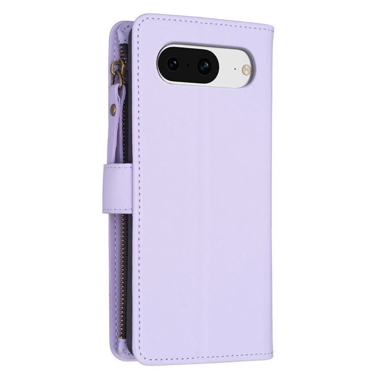 For Google Pixel 8 9 Card Slots Zipper Wallet Leather Flip Phone Case(Light Purple) - Google Cases by PMC TechLife | Online Shopping South Africa | PMC TechLife | Buy Now Pay Later Mobicred