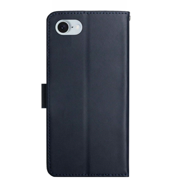 For iPhone 16e Genuine Leather Fingerprint-proof Flip Phone Case(Blue) - iPhone 16e Cases by PMC TechLife | Online Shopping South Africa | PMC TechLife | Buy Now Pay Later Mobicred