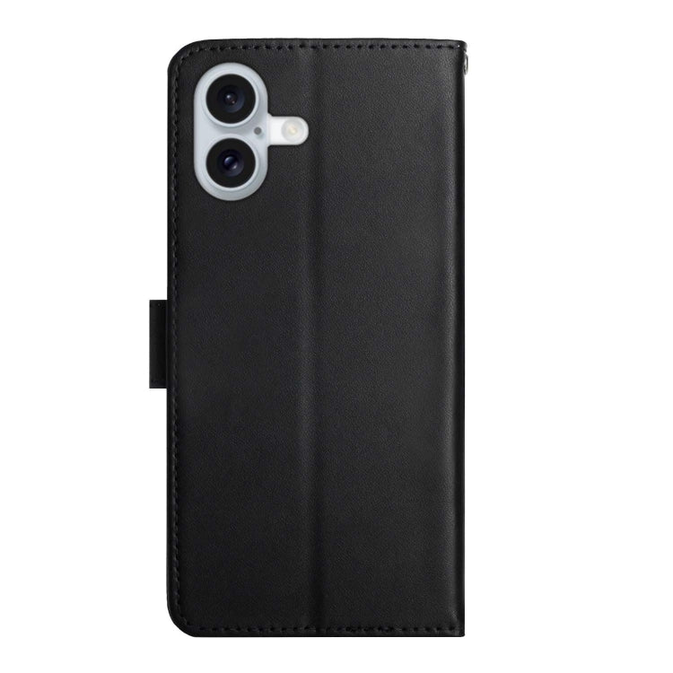 For iPhone 16 Plus Genuine Leather Fingerprint-proof Flip Phone Case(Black) - free shipping - PMC TechLife - Order now!