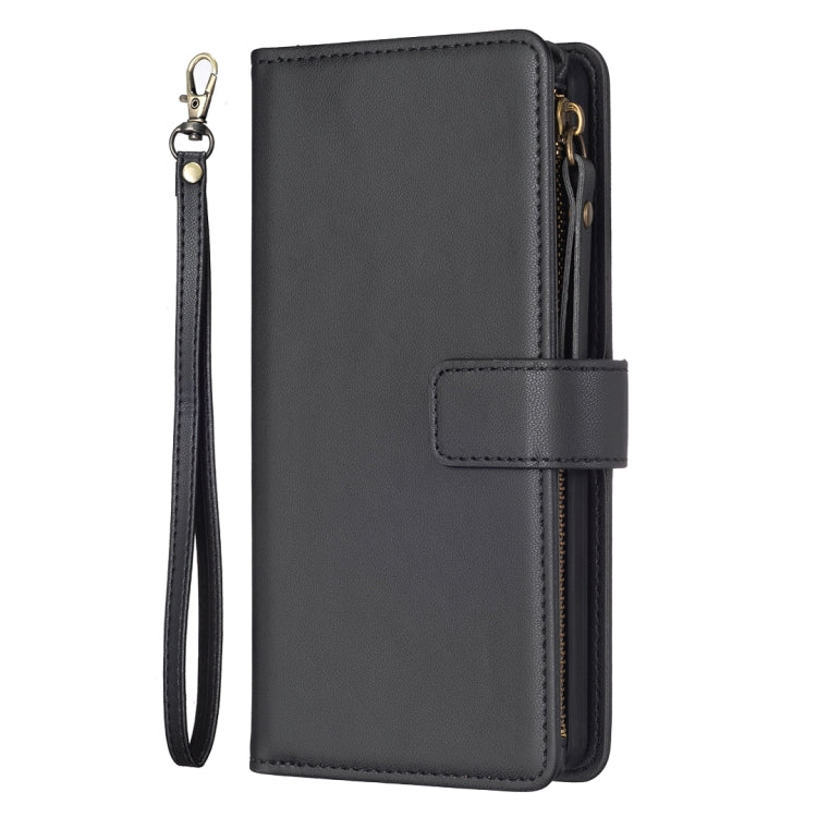 For Xiaomi Redmi 13C 9 Card Slots Zipper Wallet Leather Flip Phone Case(Black) - Xiaomi Cases by PMC TechLife | Online Shopping South Africa | PMC TechLife | Buy Now Pay Later Mobicred