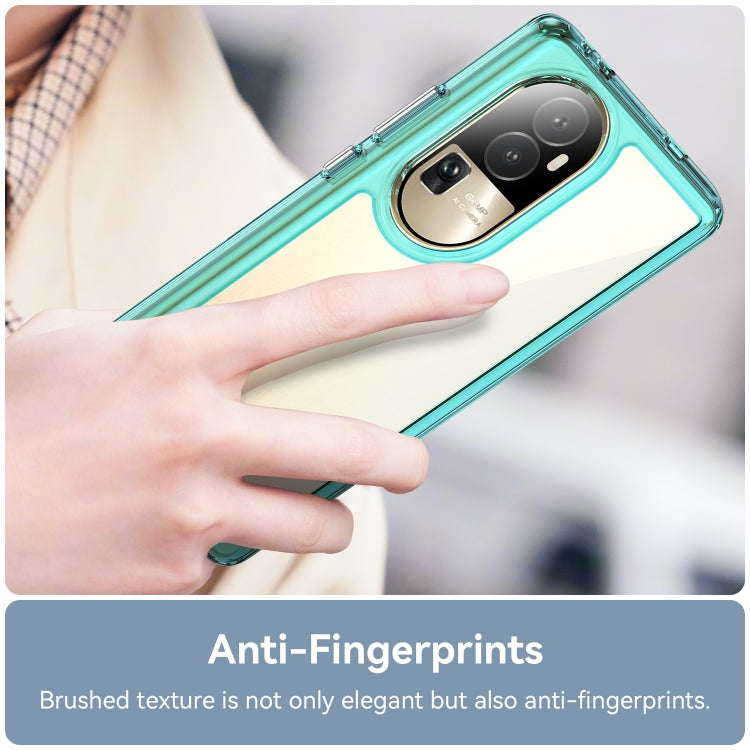 For OPPO Reno10 Pro+ Colorful Series Acrylic Hybrid TPU Phone Case(Transparent Blue) - OPPO Cases by PMC TechLife | Online Shopping South Africa | PMC TechLife