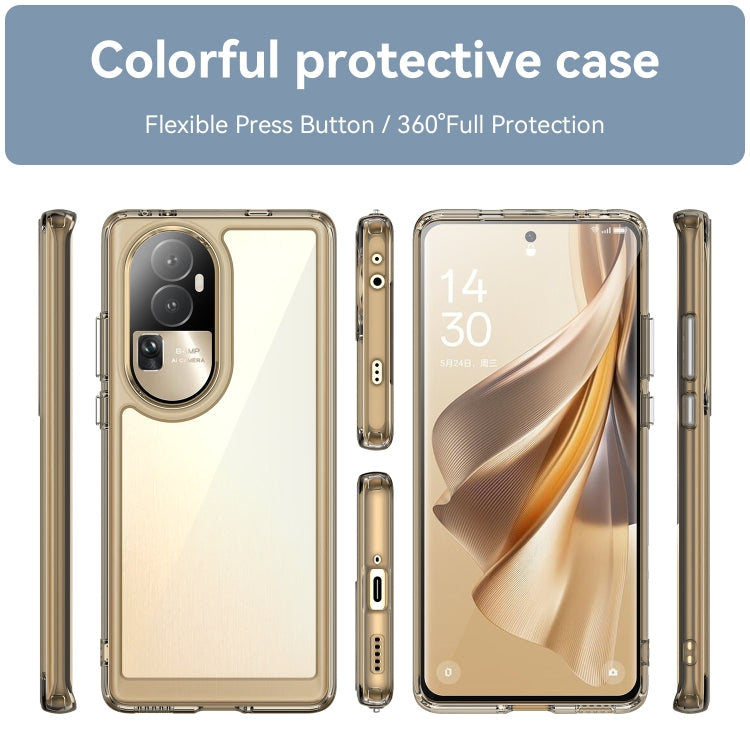 For OPPO Reno10 Pro+ Colorful Series Acrylic Hybrid TPU Phone Case(Transparent Grey) - OPPO Cases by PMC TechLife | Online Shopping South Africa | PMC TechLife | Buy Now Pay Later Mobicred