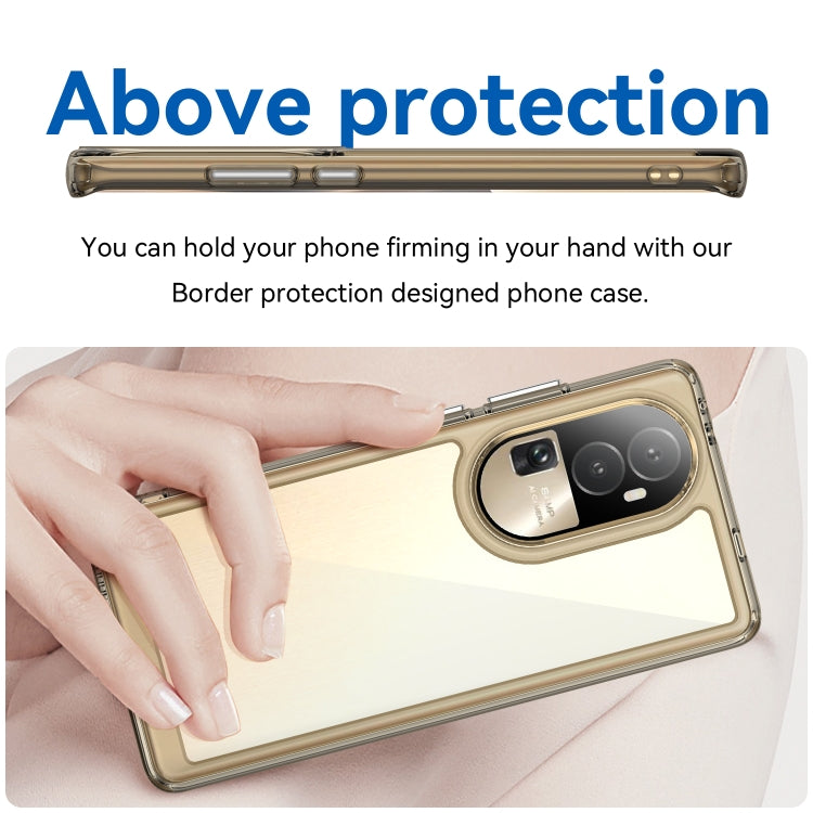 For OPPO Reno10 Pro+ Colorful Series Acrylic Hybrid TPU Phone Case(Transparent Grey) - OPPO Cases by PMC TechLife | Online Shopping South Africa | PMC TechLife | Buy Now Pay Later Mobicred