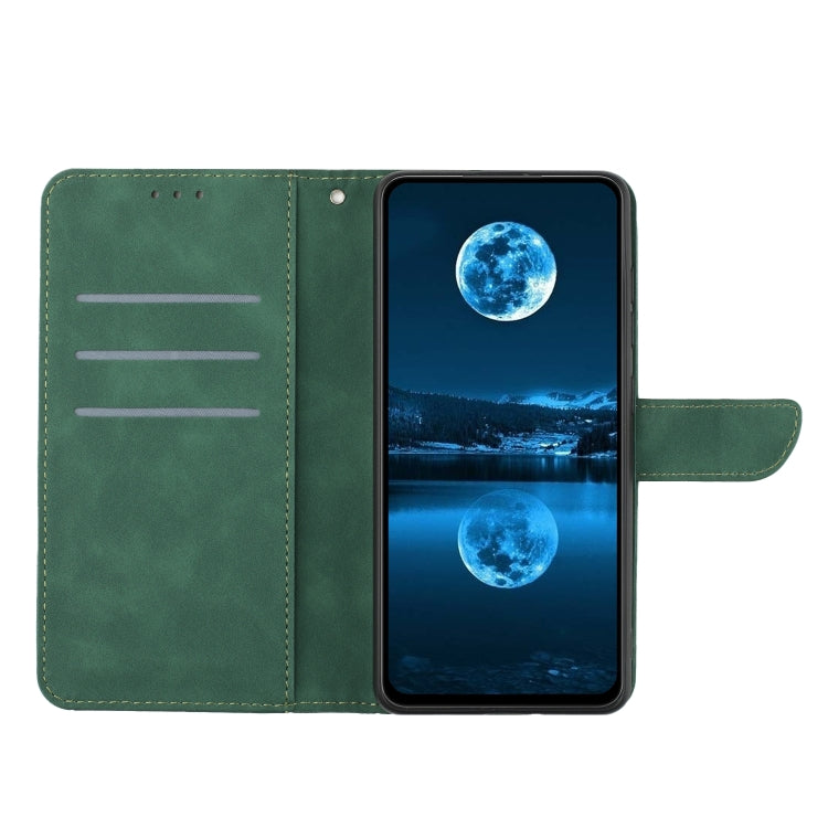 For iPhone 16e Stitching Embossed Leather Phone Case(Green) - iPhone 16e Cases by PMC TechLife | Online Shopping South Africa | PMC TechLife | Buy Now Pay Later Mobicred