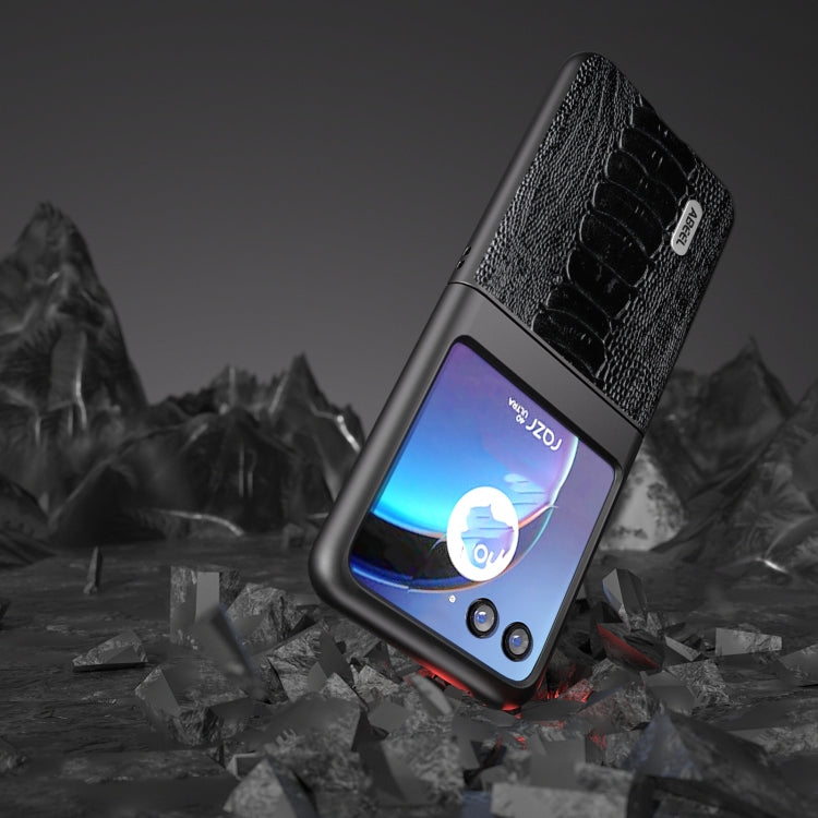 For Motorola Razr 40 Ultra ABEEL Genuine Leather Weilai Series Phone Case(Black) - free shipping - PMC TechLife - Order now!
