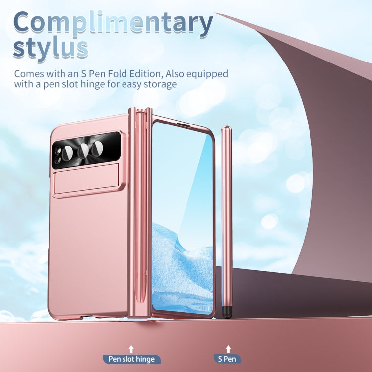 For Google Pixel Fold Integrated Electroplating PC All-inclusive Phone Case with Hinge(Pink) - Google Cases by PMC TechLife | Online Shopping South Africa | PMC TechLife | Buy Now Pay Later Mobicred