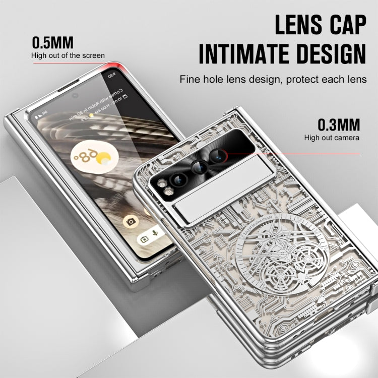 For Google Pixel Fold Mechanical Legend Integrated Electroplating All-inclusive Phone Case(Silver) - Google Cases by PMC TechLife | Online Shopping South Africa | PMC TechLife | Buy Now Pay Later Mobicred