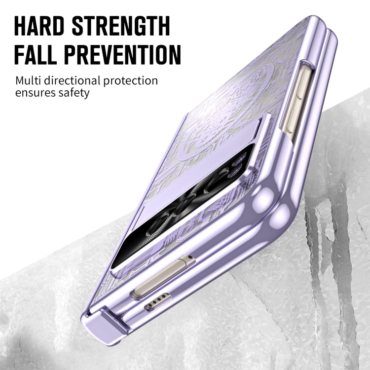 For Google Pixel Fold Mechanical Legend Integrated Electroplating All-inclusive Phone Case with Pen Slot(Purple) - Google Cases by PMC TechLife | Online Shopping South Africa | PMC TechLife | Buy Now Pay Later Mobicred