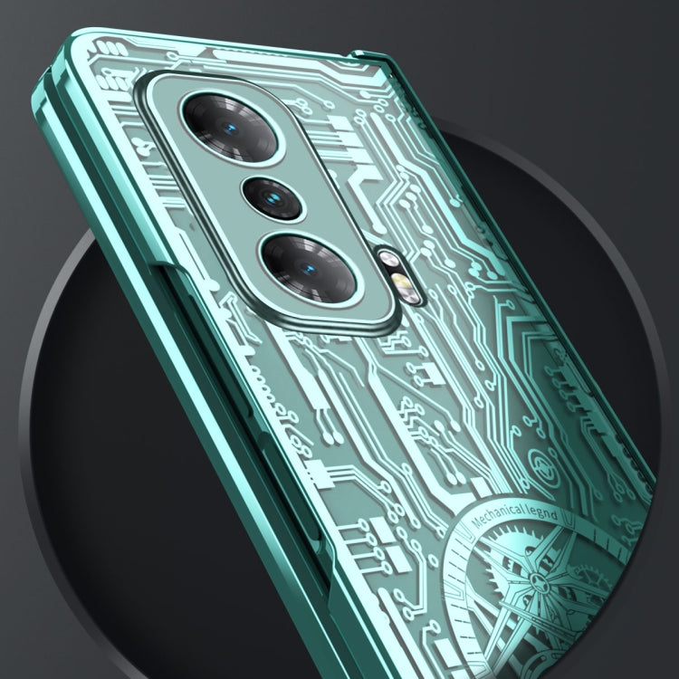 For Honor Magic V Mechanical Legend Integrated Electroplating All-inclusive Phone Case(Green) - Honor Cases by PMC TechLife | Online Shopping South Africa | PMC TechLife | Buy Now Pay Later Mobicred
