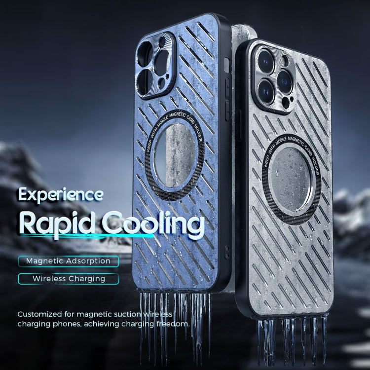 For iPhone 13 Pro Max R-JUST RJ57 CD Pattern MagSafe Cooling Phone Case(Blue) - iPhone 13 Pro Max Cases by R-JUST | Online Shopping South Africa | PMC TechLife