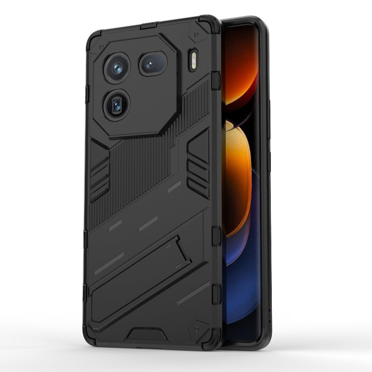 For vivo iQOO 12 Pro 5G Punk Armor 2 in 1 PC + TPU Phone Case with Holder(Black) - free shipping - PMC TechLife - Order now!