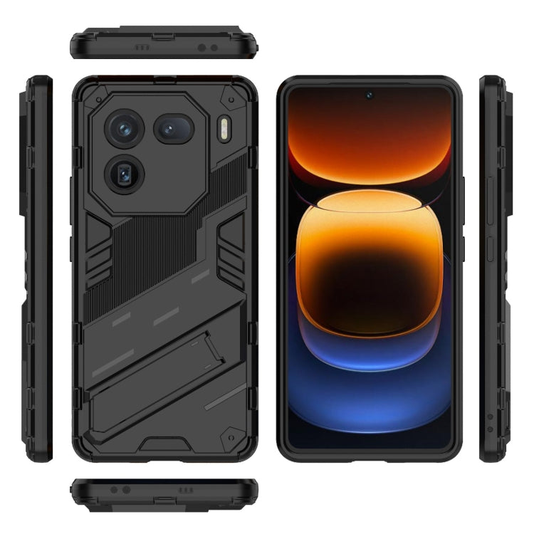 For vivo iQOO 12 5G Punk Armor 2 in 1 PC + TPU Phone Case with Holder(Black) - iQOO 12 Cases by PMC TechLife | Online Shopping South Africa | PMC TechLife