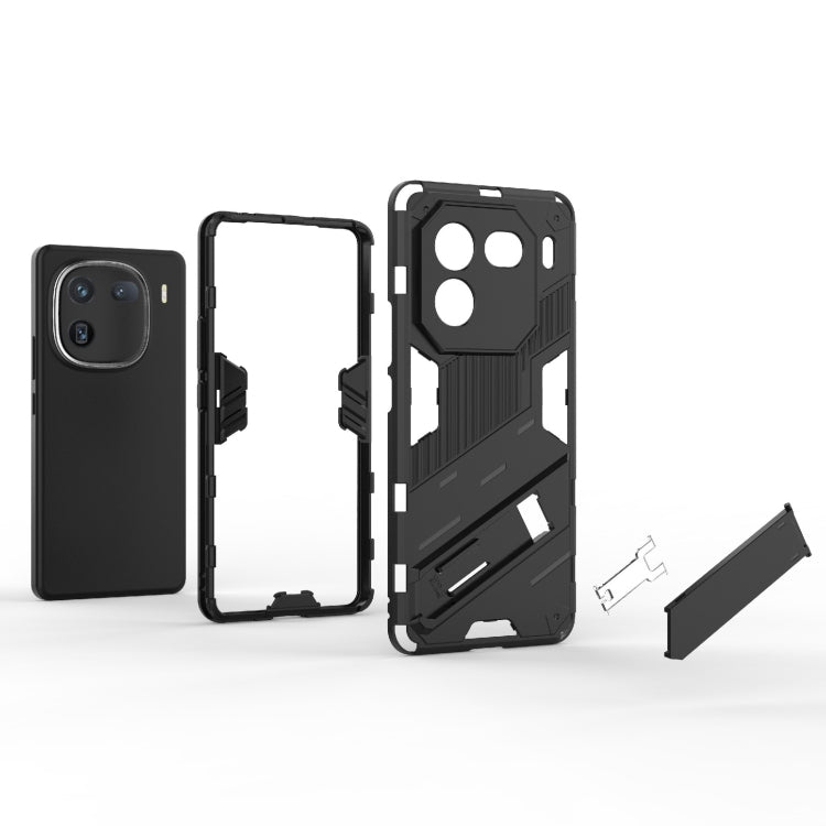 For vivo iQOO 12 5G Punk Armor 2 in 1 PC + TPU Phone Case with Holder(Black) - iQOO 12 Cases by PMC TechLife | Online Shopping South Africa | PMC TechLife