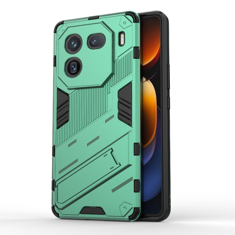 For vivo iQOO 12 5G Punk Armor 2 in 1 PC + TPU Phone Case with Holder(Green) - iQOO 12 Cases by PMC TechLife | Online Shopping South Africa | PMC TechLife