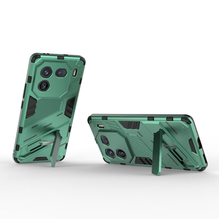 For vivo iQOO 12 5G Punk Armor 2 in 1 PC + TPU Phone Case with Holder(Green) - iQOO 12 Cases by PMC TechLife | Online Shopping South Africa | PMC TechLife
