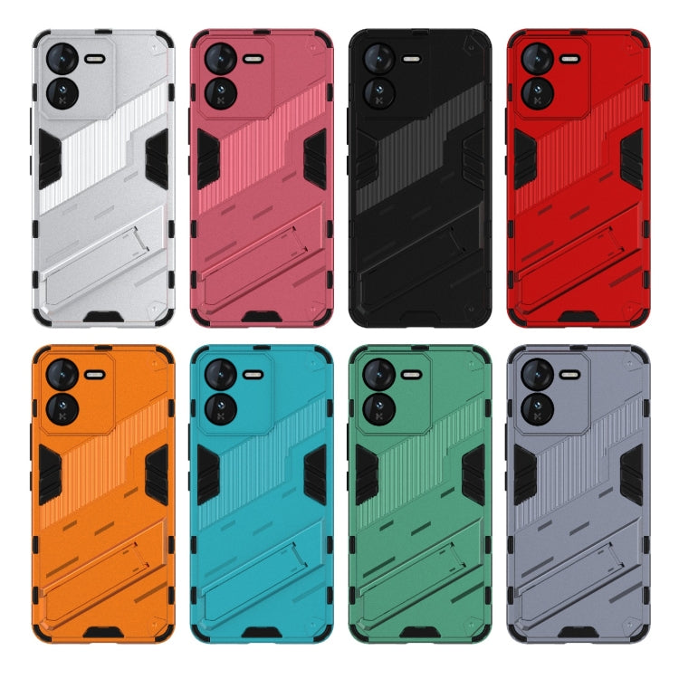 For vivo iQOO Z9 5G Punk Armor 2 in 1 PC + TPU Phone Case with Holder(White) - vivo Cases by PMC TechLife | Online Shopping South Africa | PMC TechLife