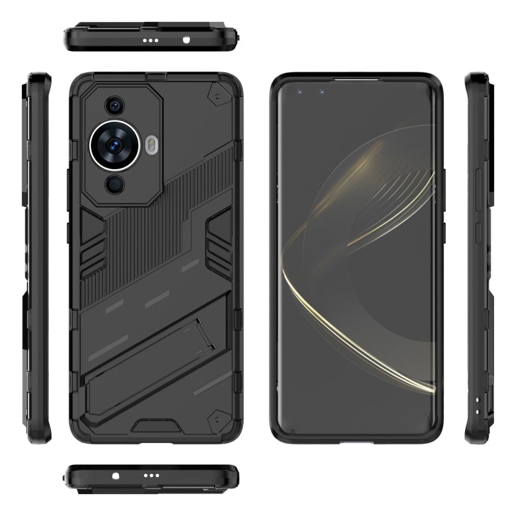 For Huawei nova 11 Pro 4G Punk Armor 2 in 1 PC + TPU Phone Case with Holder(Black) - Huawei Cases by PMC TechLife | Online Shopping South Africa | PMC TechLife | Buy Now Pay Later Mobicred