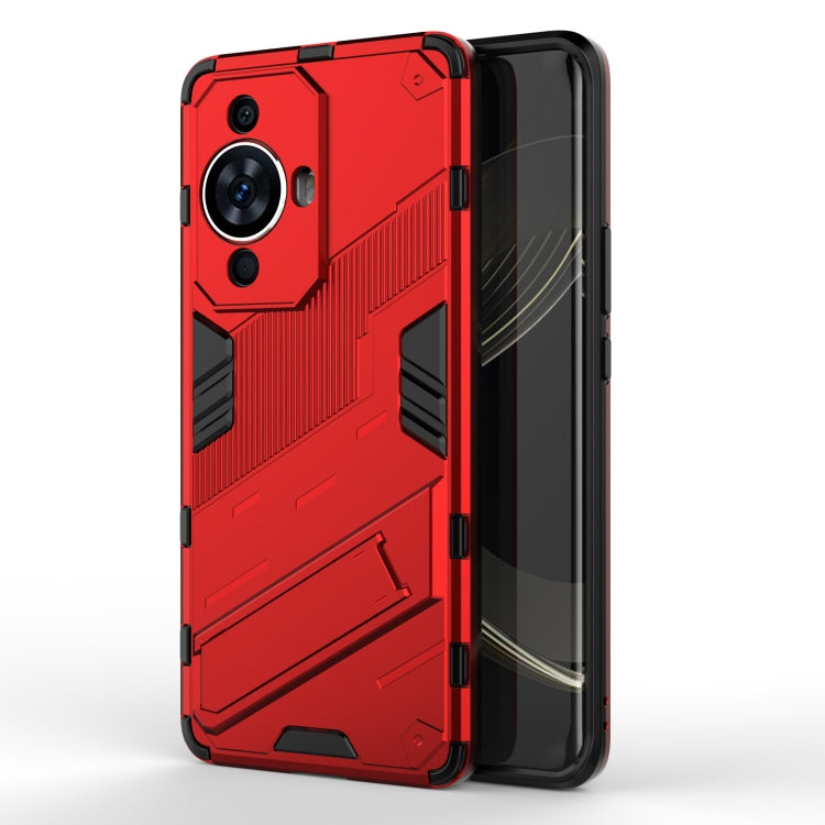 For Huawei nova 11 Pro 4G Punk Armor 2 in 1 PC + TPU Phone Case with Holder(Red) - Huawei Cases by PMC TechLife | Online Shopping South Africa | PMC TechLife | Buy Now Pay Later Mobicred