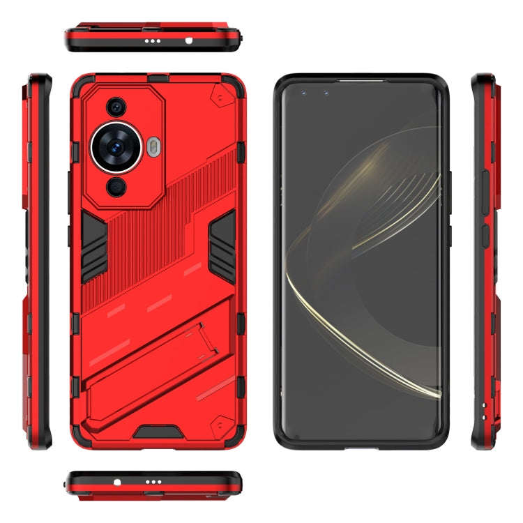 For Huawei nova 11 Pro 4G Punk Armor 2 in 1 PC + TPU Phone Case with Holder(Red) - Huawei Cases by PMC TechLife | Online Shopping South Africa | PMC TechLife | Buy Now Pay Later Mobicred