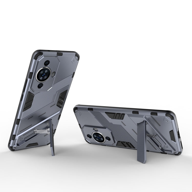 For Huawei nova 11 Pro 4G Punk Armor 2 in 1 PC + TPU Phone Case with Holder(Grey) - Huawei Cases by PMC TechLife | Online Shopping South Africa | PMC TechLife | Buy Now Pay Later Mobicred