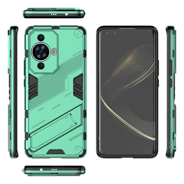 For Huawei nova 11 Pro 4G Punk Armor 2 in 1 PC + TPU Phone Case with Holder(Green) - Huawei Cases by PMC TechLife | Online Shopping South Africa | PMC TechLife | Buy Now Pay Later Mobicred