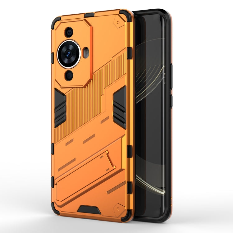 For Huawei nova 11 Pro 4G Punk Armor 2 in 1 PC + TPU Phone Case with Holder(Orange) - Huawei Cases by PMC TechLife | Online Shopping South Africa | PMC TechLife | Buy Now Pay Later Mobicred