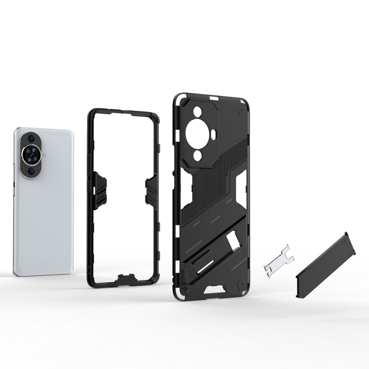For Huawei nova 11 Pro 4G Punk Armor 2 in 1 PC + TPU Phone Case with Holder(Orange) - Huawei Cases by PMC TechLife | Online Shopping South Africa | PMC TechLife | Buy Now Pay Later Mobicred