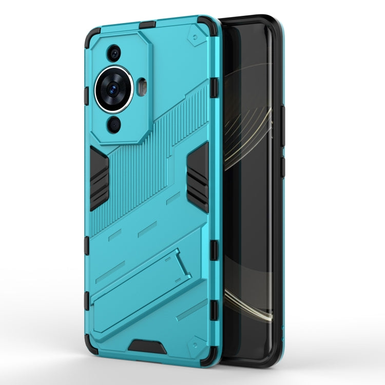 For Huawei nova 11 Pro 4G Punk Armor 2 in 1 PC + TPU Phone Case with Holder(Blue) - Huawei Cases by PMC TechLife | Online Shopping South Africa | PMC TechLife | Buy Now Pay Later Mobicred