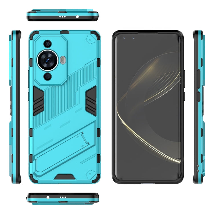 For Huawei nova 11 Pro 4G Punk Armor 2 in 1 PC + TPU Phone Case with Holder(Blue) - Huawei Cases by PMC TechLife | Online Shopping South Africa | PMC TechLife | Buy Now Pay Later Mobicred