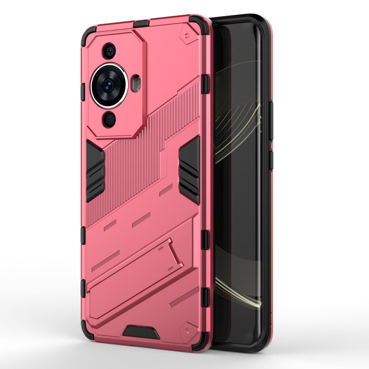 For Huawei nova 11 Pro 4G Punk Armor 2 in 1 PC + TPU Phone Case with Holder(Light Red) - free shipping - PMC TechLife - Order now!