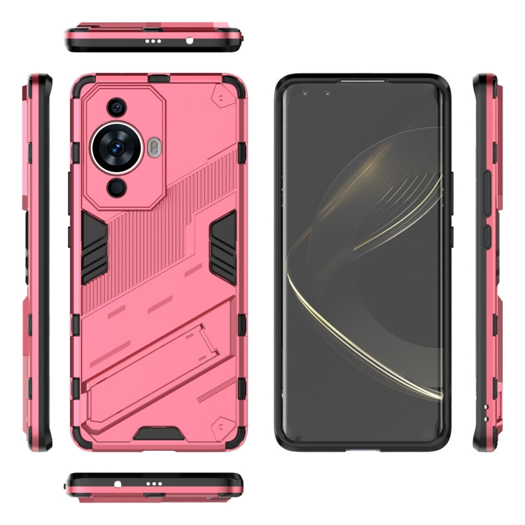 For Huawei nova 11 Pro 4G Punk Armor 2 in 1 PC + TPU Phone Case with Holder(Light Red) - free shipping - PMC TechLife - Order now!