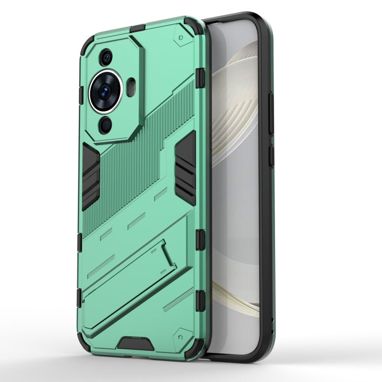 For Huawei nova 11 4G Punk Armor 2 in 1 PC + TPU Phone Case with Holder(Green) - Huawei Cases by PMC TechLife | Online Shopping South Africa | PMC TechLife | Buy Now Pay Later Mobicred
