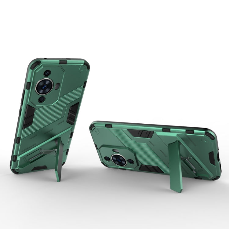 For Huawei nova 11 4G Punk Armor 2 in 1 PC + TPU Phone Case with Holder(Green) - Huawei Cases by PMC TechLife | Online Shopping South Africa | PMC TechLife | Buy Now Pay Later Mobicred