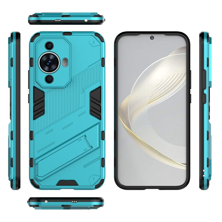 For Huawei nova 11 4G Punk Armor 2 in 1 PC + TPU Phone Case with Holder(Blue) - Huawei Cases by PMC TechLife | Online Shopping South Africa | PMC TechLife | Buy Now Pay Later Mobicred