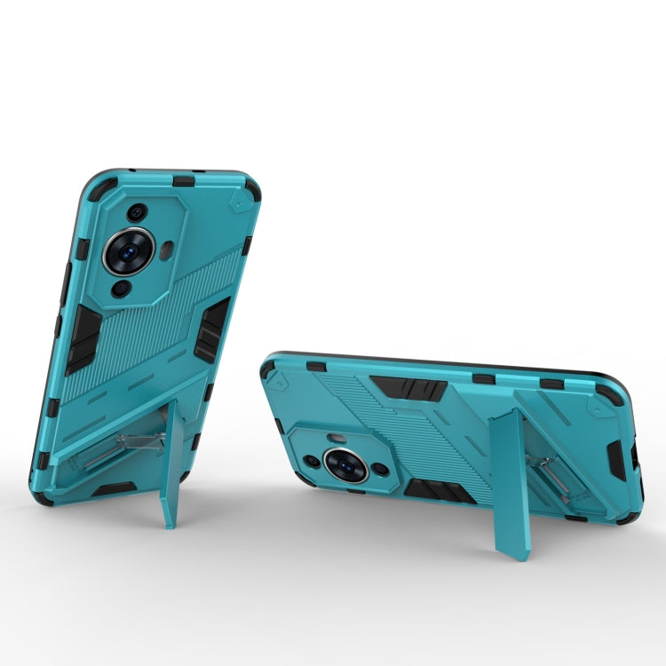For Huawei nova 11 4G Punk Armor 2 in 1 PC + TPU Phone Case with Holder(Blue) - Huawei Cases by PMC TechLife | Online Shopping South Africa | PMC TechLife | Buy Now Pay Later Mobicred