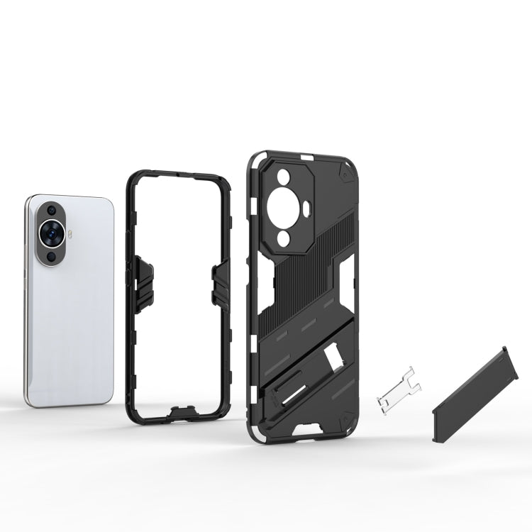 For Huawei nova 11 4G Punk Armor 2 in 1 PC + TPU Phone Case with Holder(Light Red) - Huawei Cases by PMC TechLife | Online Shopping South Africa | PMC TechLife | Buy Now Pay Later Mobicred
