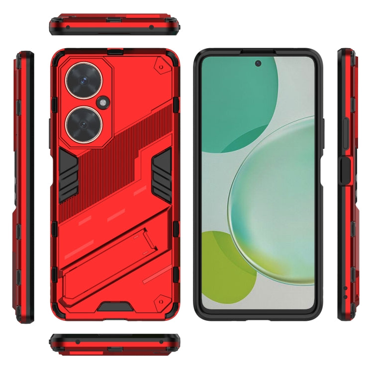 For Huawei nova 11i 4G Punk Armor 2 in 1 PC + TPU Phone Case with Holder(Red) - Huawei Cases by PMC TechLife | Online Shopping South Africa | PMC TechLife | Buy Now Pay Later Mobicred