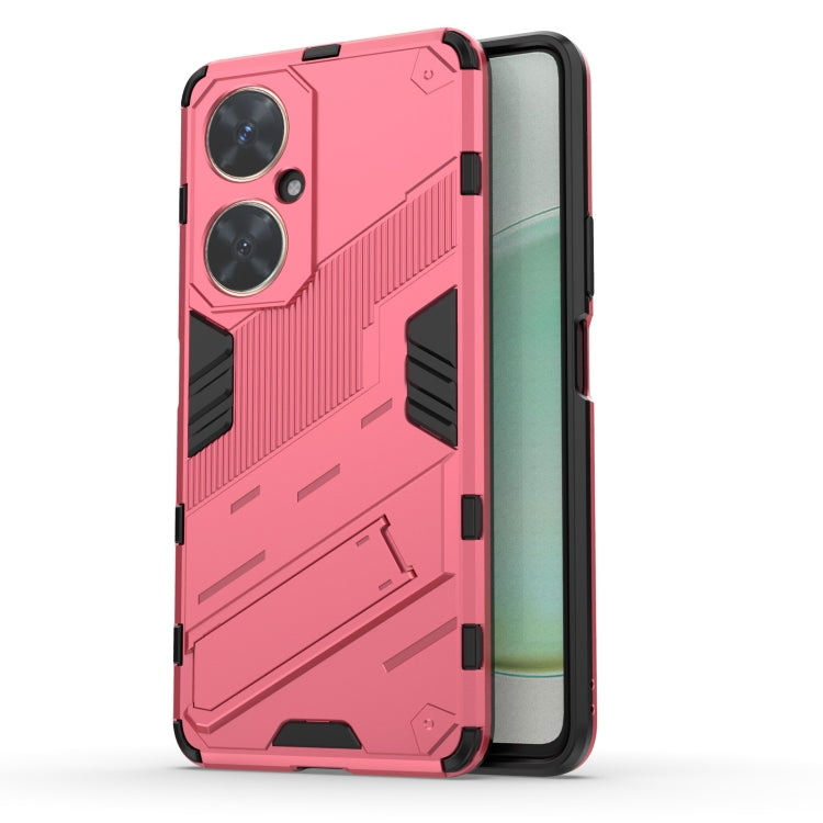 For Huawei nova 11i 4G Punk Armor 2 in 1 PC + TPU Phone Case with Holder(Light Red) - free shipping - PMC TechLife - Order now!