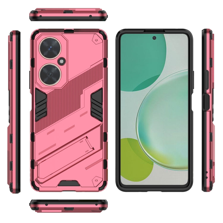 For Huawei nova 11i 4G Punk Armor 2 in 1 PC + TPU Phone Case with Holder(Light Red) - free shipping - PMC TechLife - Order now!