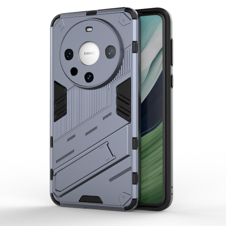 For Huawei Mate 60 Pro Punk Armor 2 in 1 PC + TPU Phone Case with Holder(Grey) - Huawei Cases by PMC TechLife | Online Shopping South Africa | PMC TechLife | Buy Now Pay Later Mobicred