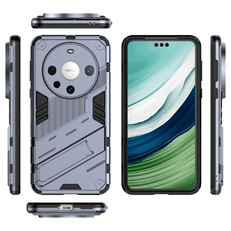 For Huawei Mate 60 Pro Punk Armor 2 in 1 PC + TPU Phone Case with Holder(Grey) - Huawei Cases by PMC TechLife | Online Shopping South Africa | PMC TechLife | Buy Now Pay Later Mobicred