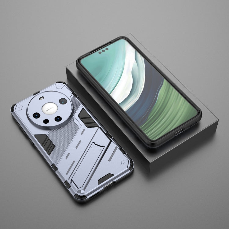 For Huawei Mate 60 Pro Punk Armor 2 in 1 PC + TPU Phone Case with Holder(Grey) - Huawei Cases by PMC TechLife | Online Shopping South Africa | PMC TechLife | Buy Now Pay Later Mobicred