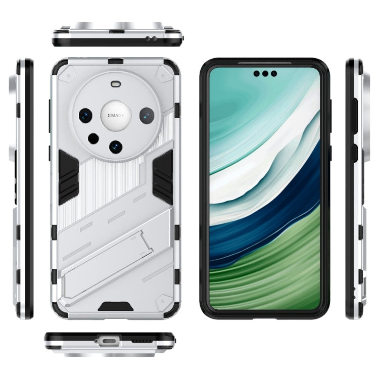 For Huawei Mate 60 Pro Punk Armor 2 in 1 PC + TPU Phone Case with Holder(White) - Huawei Cases by PMC TechLife | Online Shopping South Africa | PMC TechLife | Buy Now Pay Later Mobicred