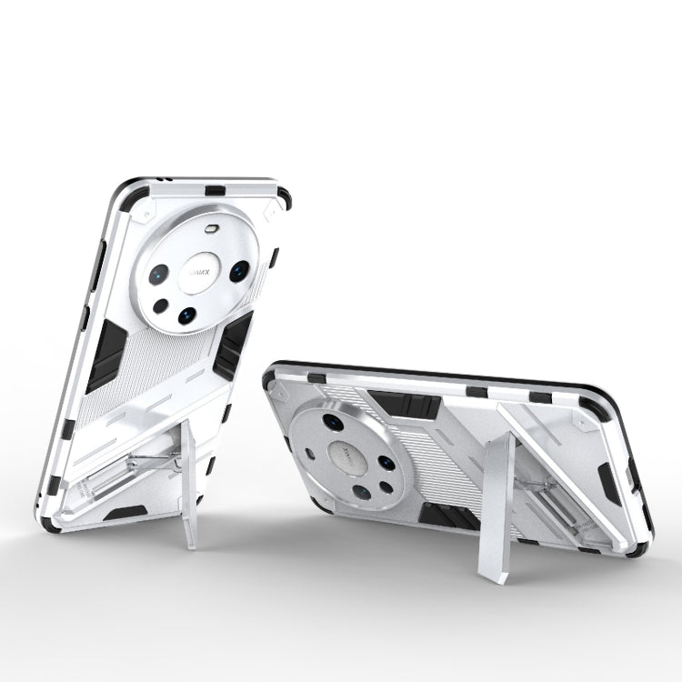 For Huawei Mate 60 Pro Punk Armor 2 in 1 PC + TPU Phone Case with Holder(White) - Huawei Cases by PMC TechLife | Online Shopping South Africa | PMC TechLife | Buy Now Pay Later Mobicred