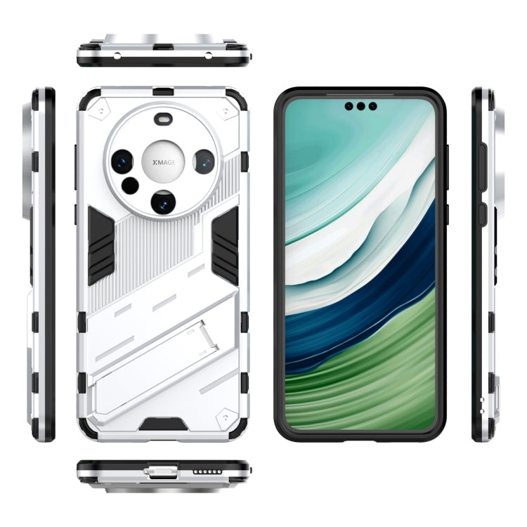 For Huawei Mate 60 Punk Armor 2 in 1 PC + TPU Phone Case with Holder(White) - Huawei Cases by PMC TechLife | Online Shopping South Africa | PMC TechLife | Buy Now Pay Later Mobicred